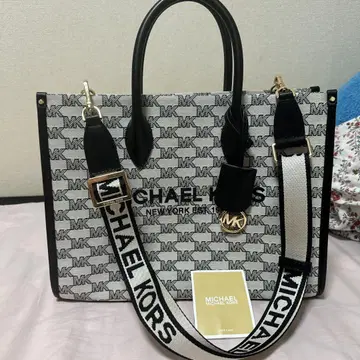 MICHAEL KORS 토트백 화이트/블랙