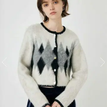 moussy 아가일 가디건