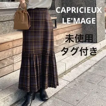 [미사용 택 포함] 카프리슈 마쥬 체크 개더 머메이드 스커트