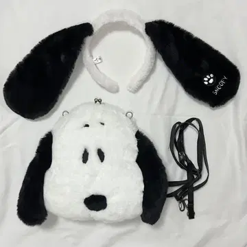 USJ 스누피 귀 달린 머리띠 숄더백 2종 세트
