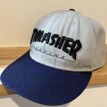 THRASHER 베이스볼 캡 그레이 네이비 가로 스케이터