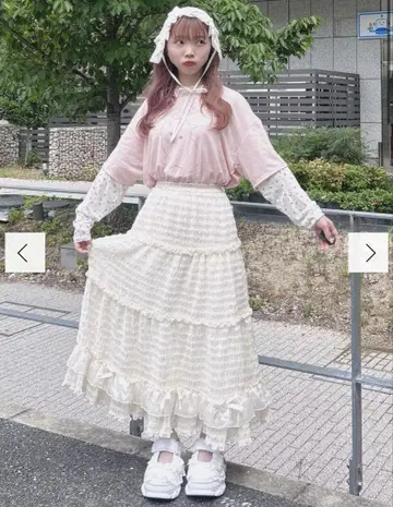 merry jenny 리본 튤 개더 플레어 스커트