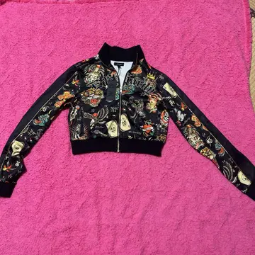 Ed Hardy 타투 패턴 집업 후드티 M