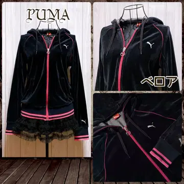 푸마 PUMA 벨로아 후드티 블랙 핑크 헤이세이 갸루 y2k 맥브링