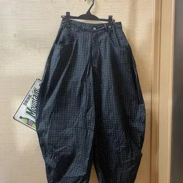 체크 무늬 와이드 팬츠