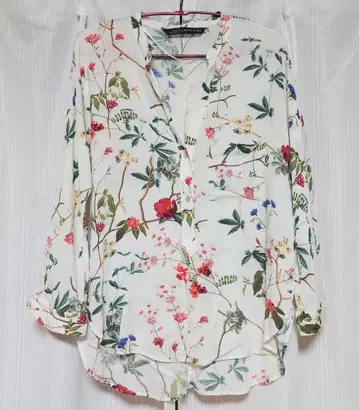 ZARA WOMAN 자라 우먼 7부 소매 보타니컬 셔츠