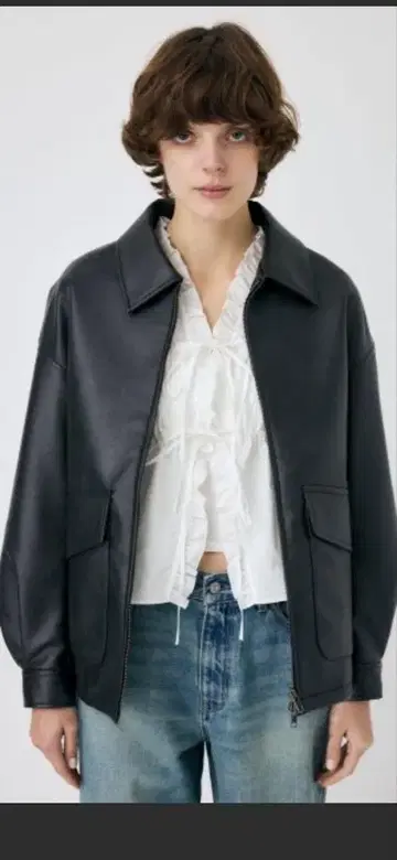 Moussy FAUX LEATHER OVER 자켓 블랙