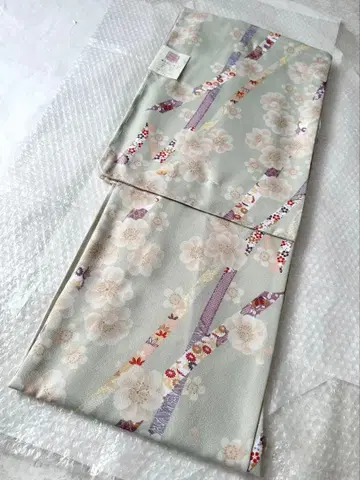 a17 미사용 야에자쿠라(겹벚꽃) 무늬 코몬 워셔블 기모노 M 사이즈