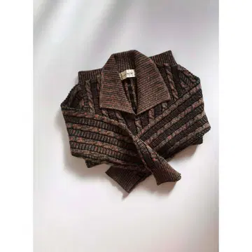 Used 70s 멋진 색감 카라 부착 케이블 x 리브 레트로 니트