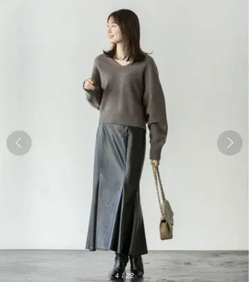 Noble 인조 가죽 머메이드 스커트 블랙