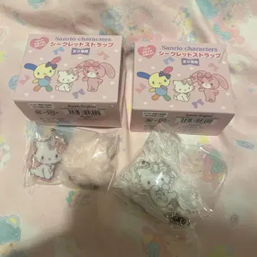 챠미키티 스트랩 리본 모자 꽁지 세트