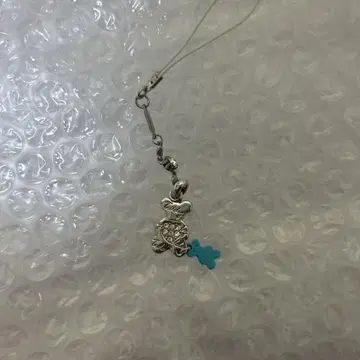실버 곰 모양 스트랩 파랑