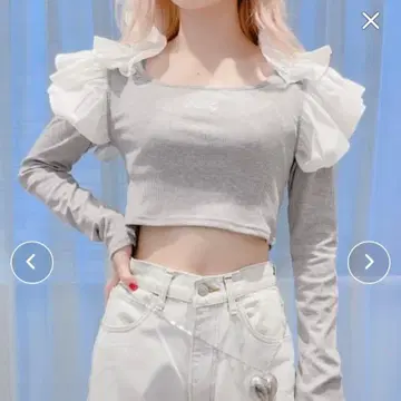 릴릴리 프릴 숄더 리브 상의 lillilly 새상품 미사용