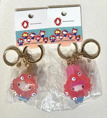 산리오 미야쿠미야쿠 클리어 컬러 키링 키티 마이멜로디