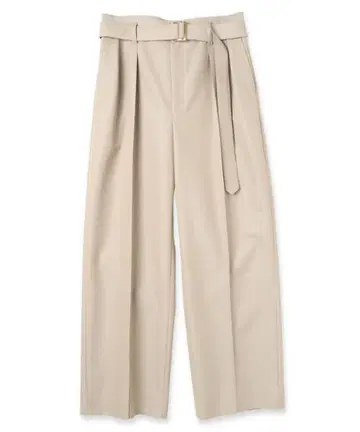 Chambray Tuck Wide Pants with Long Belt