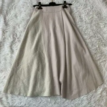 allureville A라인 롱 스커트 부클 울 혼방