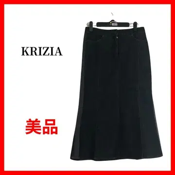 KRIZIA 크리치아 데님 스커트 롱 스커트 레오파드 무늬 B1157