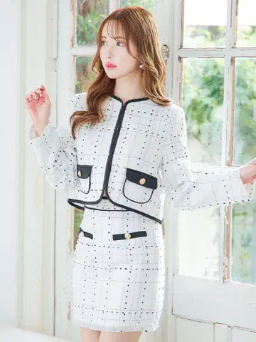 Jewels 트위드 프린지 셋업 드레스 S 사이즈