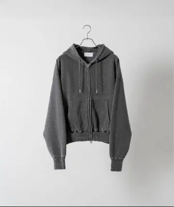 soerte 헤비 웨이트 더블 지퍼 후디 차콜 그레이 2