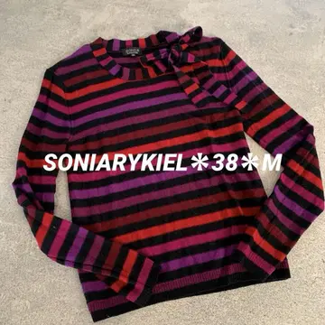 SONIARYKIEL*리본 포함*보더*니트 스웨터*38M