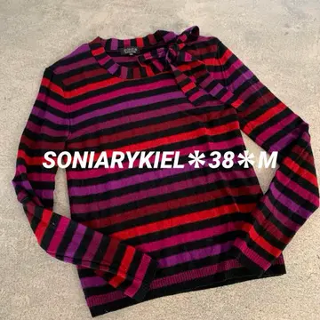 SONIARYKIEL*리본 포함*보더*니트 스웨터*38M