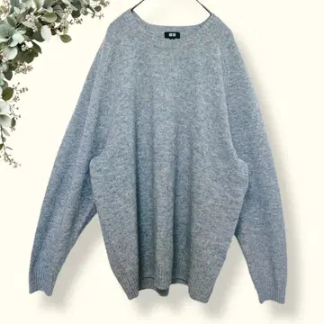 UNIQLO [ XXL ] 프리미엄 라무 크루넥 스웨터/긴팔/울/그레이