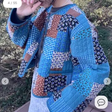 [ SM2 ] 꽃무늬 패치워크풍 퀼트 자켓
