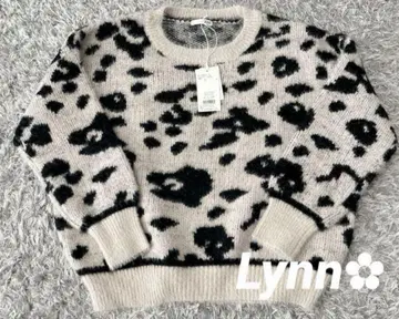 GYDA 레오파드 라인 샤기 니트탑 EMODA EVRIS
