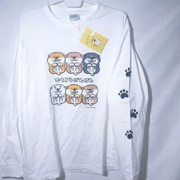 새상품 롱티 XL 무치코로반반 시반반 코믹스 강아지 긴팔 티셔츠