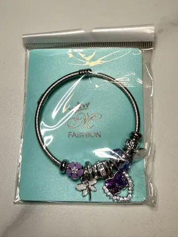 오사카 간사이 엑스포 [대폭 할인 중] 보라색 나비 참 포함 팔찌 네팔관