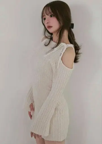 andmary Nora knit mini dress ivory