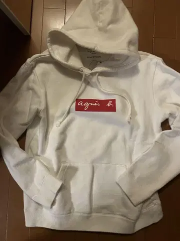 애니에스 베이 후드 부착 후드티 화이트
