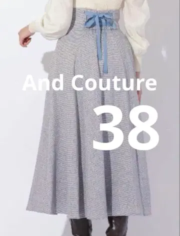 새상품급 And Couture 앙데팡당 트위드 스커트 백리본