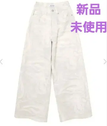 화이트 계열 무늬 와이드 팬츠 S 사이즈