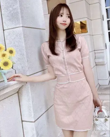 미셸 마카롱 스톤 니트 셋업