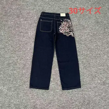 미사용 derschutze 자수 스트레이트 데님 다크 블루 30 사이즈
