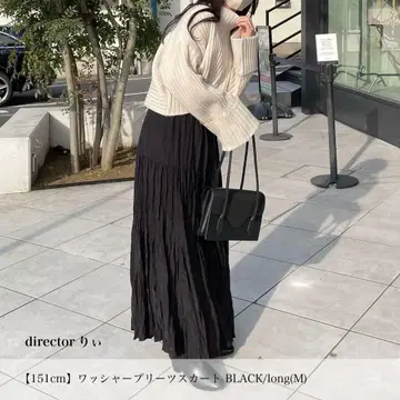 nairo 와셔 플리츠 스커트 블랙 S 사이즈