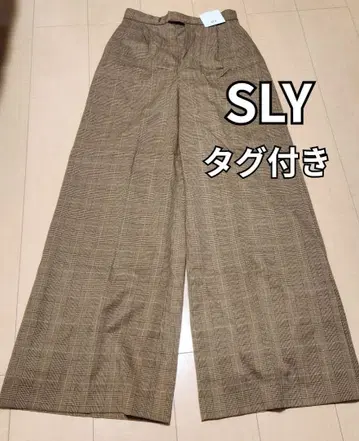 SLY 체크 와이드 팬츠 미사용