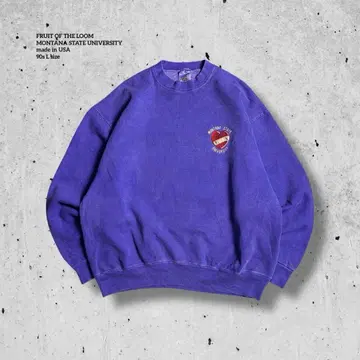 90s USA제 보라색 맨투맨 대학 로고 자수 로고 의료계