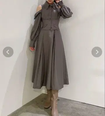 새상품급 dazzlin 오픈 숄더 코르셋 원피스 오프숄
