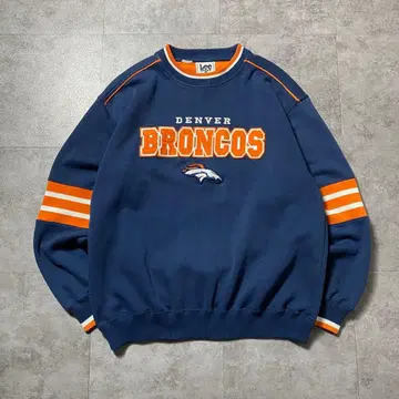 90s Lee Sport BRONCOS 자수 로고 라인 리브 맨투맨