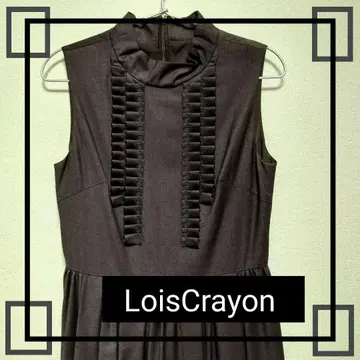 LoisCrayon 슬리브리스 무릎 기장 원피스 블랙