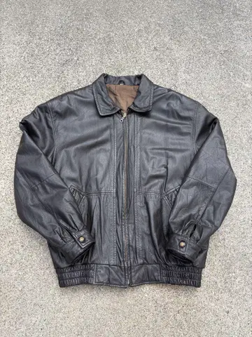 80s 90s 독일제 천연 가죽 블루종 남성용 블랙 브라운 빈티지 겨울