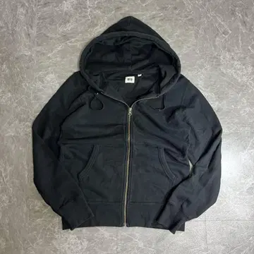 UNIQLO 지퍼 후드티 Y2K 후드티 집업 블랙