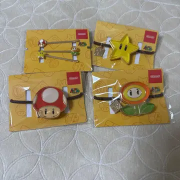 슈퍼 마리오 Nintendo 머리끈 4개 헤어핀 새상품
