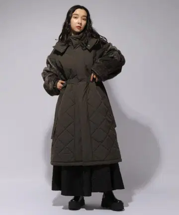 HARE 소매 퍼 퀼팅 코트