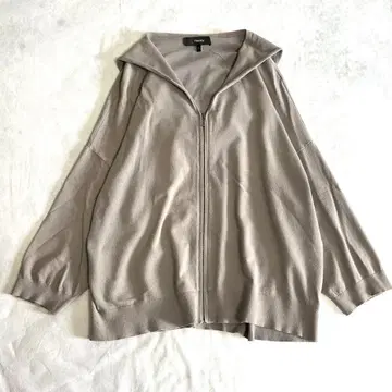 Theory 집업 니트 후드티 7부 소매 그레이 현행 택 레어 L