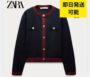 ZARA 골드 버튼 니트 자켓 네이비 빨간색 최종 가격 인하