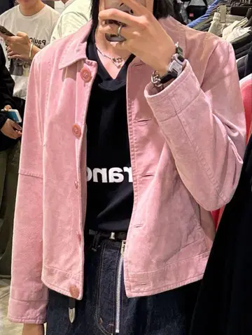 핑크 스웨이드 자켓