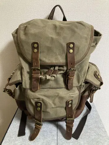 캔버스 소가죽 밀리터리 빈티지 바이크 백팩 백팩